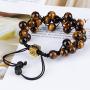 8mm Tiger Eye Healing Bracelet for Men, Natural Gemstone Beads Yoga Meditation Relax Reiki Stones Energy Jewelry