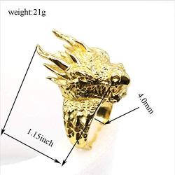 Dragon Head Ring Vintage Gothic Design Band Mens Biker Ring Hiphop Motorcycles Personalized Cool Dragon Trendy Ring for Men Boys Jewelry Gold Silver