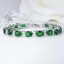 SELOVO Wedding Cubic Zirconia Bracelet Chain Link Silver Tone SELOVO Wedding Cubic Zirconia Bracelet Chain Link Silver Tone