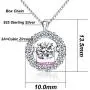 ZowBinBin Necklace Sterling Silver Dancing Cubic Zirconia Pendant Necklace Gifts for Women, Men and Girls