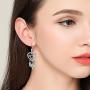 S925 Sterling Silver Dream Catcher Feather Forever Love Heart Earrings Gift for Women Girls