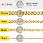 ChainsHouse Cuban Link Chain Necklace for Men Women, 3mm/5mm/6mm/9mm/12mm/15mm Width, 14/18/20/22/24/26/28/30inch Length, Gold Plated/Stainless Steel/Black-with Gift Box