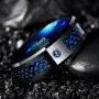 NUNCAD 6mm/8mm Tungsten Cabide Ring for Men Women Black Celtic Dragon and Blue Carbon Fiber Inlay Wedding Band Size 7-17 NUNCAD 6mm/8mm Tungsten Cabide Ring for Men Women Black Celtic Dragon and Blue Carbon Fiber Inlay Wedding Band Size 7-17