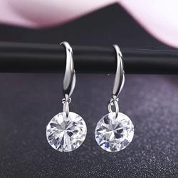 SBLING Platinum-Plated Sterling Silver Drop Earrings Made with Swarovski Crystals (4 cttw)