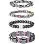 Jstyle 4Pcs Hematite Bead Bracelet for Men Women 8mm Stone Beads Bracelet Elastic Natural Stone Bracelet Bangle