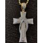 Harlembling Solid 925 Sterling Silver Iced Cross Pendant - Mens - 2.25'' - Fits Up to 5mm Chains!
