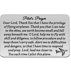 MAOFAED Pilot Gift Poilt’s Prayer Wallet Card Flight Attendant Gift Pilot Graduation Gift Future Pilot Gift New Pilot Gift