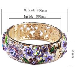 Pavaruni Traditional Gorgeous Chinese Cloisonne Bracelets, Rose Flower Retro Vintage Cultural Designed Enameled Jewelry, Cloisonné Accessories