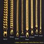 PROSTEEL Stainless Steel Cuban Chain Necklace, Silver/Gold/Black Tone, Nickel-Free, Hypoallergenic Necklace, W: 4.8mm-14mm, L: 14inch-30inch, Come Gift Box