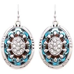 Rosemarie Collections Womens Southwestern Enamel Concho Statement Earrings