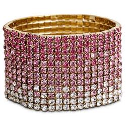 Steve Madden Wide Rhinestone Stretch Bracelet for Women