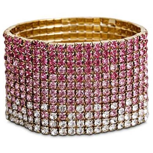 Steve Madden Wide Rhinestone Stretch Bracelet for Women