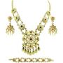 Siwalai Thai Traditional Gold Plated Multicolor Crystals Necklace Earrings Bracelet Jewelry Set 18 Inches