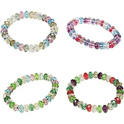 Fuqimanman2020 4 Pcs 8MM Crystal Beaded Bracelets Set Colorful Dainty Summer Beach Crystal Stretch Bracelet for Women Girls Jewelry Fuqimanman2020 4 Pcs 8MM Crystal Beaded Bracelets Set Colorful Dainty Summer Beach Crystal Stretch Bracelet for Women Girls Jewelry