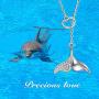 Mermaid Tail Necklace 925 Sterling Silver Heart Y Necklaces Jewelry Valentines Day Gift for Women