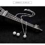 Rhinstone Pendant Necklace Silver Spherical Earrings Jewelry Set alentines Day Jewel Gifts for Mom Wife Party/Anniversary Day/Birthday.