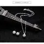 Rhinstone Pendant Necklace Silver Spherical Earrings Jewelry Set alentines Day Jewel Gifts for Mom Wife Party/Anniversary Day/Birthday.