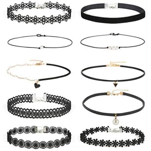 Starain Velvet Choker Necklace for Women Girls Multicolor Classic Black Choker Set