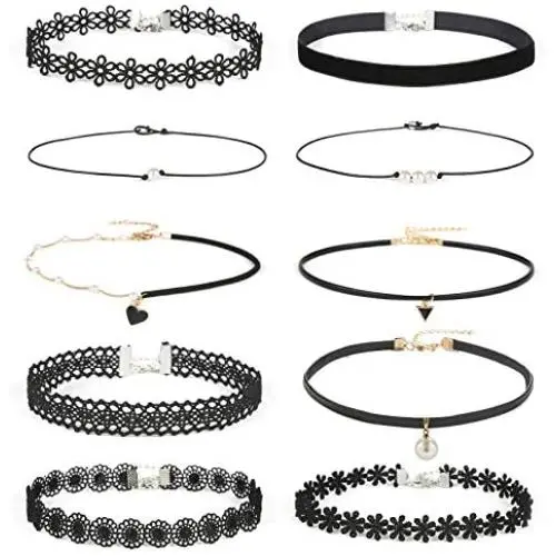 Starain Velvet Choker Necklace for Women Girls Multicolor Classic Black Choker Set