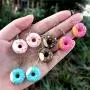 DAMLENG 4 Pairs Unique Fashion Chic Donut Dangle Earrings Charm Imitate Resin Food Drop Earrings Set For Women Girls Statement Jewellery Gifts