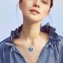 AOBOCO I Love You Mom Necklace Sterling Silver Heart Pendant Embellished with Crystals from Austria, Fine Birthday Jewelry Gifts for Mom Grandma Mother-to-be Mother-in-law Stepmom