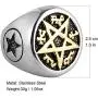 HZMAN Supernatural Devils Trap Symbol Sigil Stainless Steel Ring Pentagram Anti Possession HZMAN Supernatural Devils Trap Symbol Sigil Stainless Steel Ring Pentagram Anti Possession