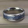 ringheart Couple Rings White Gold Filled Heart Cut Blue Cz Womens Wedding Ring Sets Stainless Steel Men Wedding Band (Please Buy 2 Rings for 1 Pair)