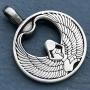 ISIS Egyptian Jewelry Goddess Pagan Wicca Magic Pewter Unisex Mens Pendant Necklace Protection Amulet Wealth Money Lucky Charm Safe Travel Talisman Prosperity Longevity Medaillion Silver Ball Chain