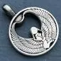 ISIS Egyptian Jewelry Goddess Pagan Wicca Magic Pewter Unisex Mens Pendant Necklace Protection Amulet Wealth Money Lucky Charm Safe Travel Talisman Prosperity Longevity Medaillion Silver Ball Chain