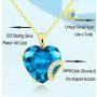 Heart Pendent Necklace for Women Girls Forever Love Heart Birthstone Necklaces Sterling Silver Gold Plated Birthday Fashion Jewelry Gift for Teen Girls Girlfriend Wife Mom