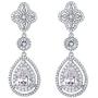 Scarlvambo Womens Luxury Cubic Zirconia Teardrop Pierced Dangle Bridesmaid Earrings Silver-Tone Clear