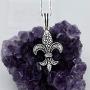 Mens Necklace 925 Sterling Silver Necklace with 24 inch Silver Chain Necklace Length, Jewelry Necklaces for Men, Fleur de Lis Theme Pendants Men Necklace