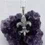 Mens Necklace 925 Sterling Silver Necklace with 24 inch Silver Chain Necklace Length, Jewelry Necklaces for Men, Fleur de Lis Theme Pendants Men Necklace