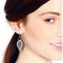 Shimmering Fan of .925 Sterling Silver Dangle Earrings