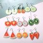 ZRosse 9 PCS Summer Food Fruit Drop Earrings for Women Girls Acrylic Funny Cute Fruit Style Earrings Jewelry