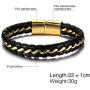 Mgutillart Punk Rock Stainless Steel Magnet Buckle Wristband Leather Bracelet