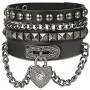 Finrezio Unisex Punk Rock Leather Bracelet and Heart Choker Collar Necklace Set for Women Men 3PCS Finrezio Unisex Punk Rock Leather Bracelet and Heart Choker Collar Necklace Set for Women Men 3PCS