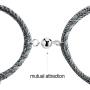PIPIDREAM 2Pcs Valentines Day Couple Bracelet for Women Love Friendship Rope Braided Distance Bangle Magnetic Bracelets Paired Jewelry Lover Men Bracelet