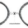 PIPIDREAM 2Pcs Valentines Day Couple Bracelet for Women Love Friendship Rope Braided Distance Bangle Magnetic Bracelets Paired Jewelry Lover Men Bracelet