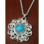 My Prime Gifts Snap Jewelry Rhinestone Flower Stainless Necklace 20''+2'' Ext. Holds 18-20mm
