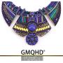 Chunky Bib Statement Torque Choker Bohemia Indian African Egypt Magnetic Clasps Multi Layers Tribal Necklaces. Fashion Jewelry Sets Collar Best Friend Gift Box for Women.