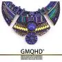 Chunky Bib Statement Torque Choker Bohemia Indian African Egypt Magnetic Clasps Multi Layers Tribal Necklaces. Fashion Jewelry Sets Collar Best Friend Gift Box for Women.