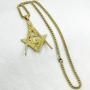 Ahappy-18k Gold Filled Sculpture Freemasonry Masonic Mason Pendant Chain Necklace N275 50 60 70 80cm