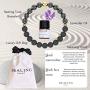 Lava Rock Bracelet with Lavender Essential Oil, Black Tourmaline Crystal Healing, Aromatherapy Diffuser Bracelet, Yoga Meditation Bracelet Abundance Wealth, Anti Anxiety Bracelet for Women and Men