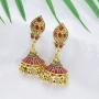 Gypsy Indian Bell Dangle Earrings Set - Retro 4pair/set Round Bell Tassel Hollow Jhumka Earrings for Women