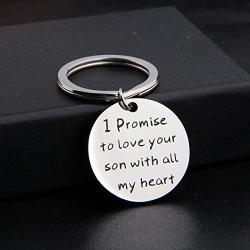 Zuo Bao Mother in Law Keychain Gifts I Promise to Love Your Son with All My Heart Wedding Gift to Mother/Father of Groom