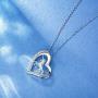 Women 925 Sterling Silver Love Heart Unicorn Pendant Necklace - Van Chloe CZ Diamond White Gold Plated Necklace Valentines Day Mothers Day Jewelry Gift for Women Girls