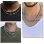 M MOOHAM 5MM 7MM 8MM 9MM 10MM 12MM Black Silver Gold Plated Stainless Steel Cuban Link Chain Necklace for Men Women 16-36 Inch
