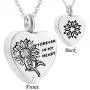 Sunflower Cremation Jewelry Urn Pendant Necklace Stainless Steel Heart Ashes Jewelry for Ashes Women Men Sunflower Cremation Jewelry Urn Pendant Necklace Stainless Steel Heart Ashes Jewelry for Ashes Women Men