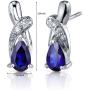 Peora Sterling Silver Teardrop Knot Earrings for Women in Natural, Created and Simulated Gemstones